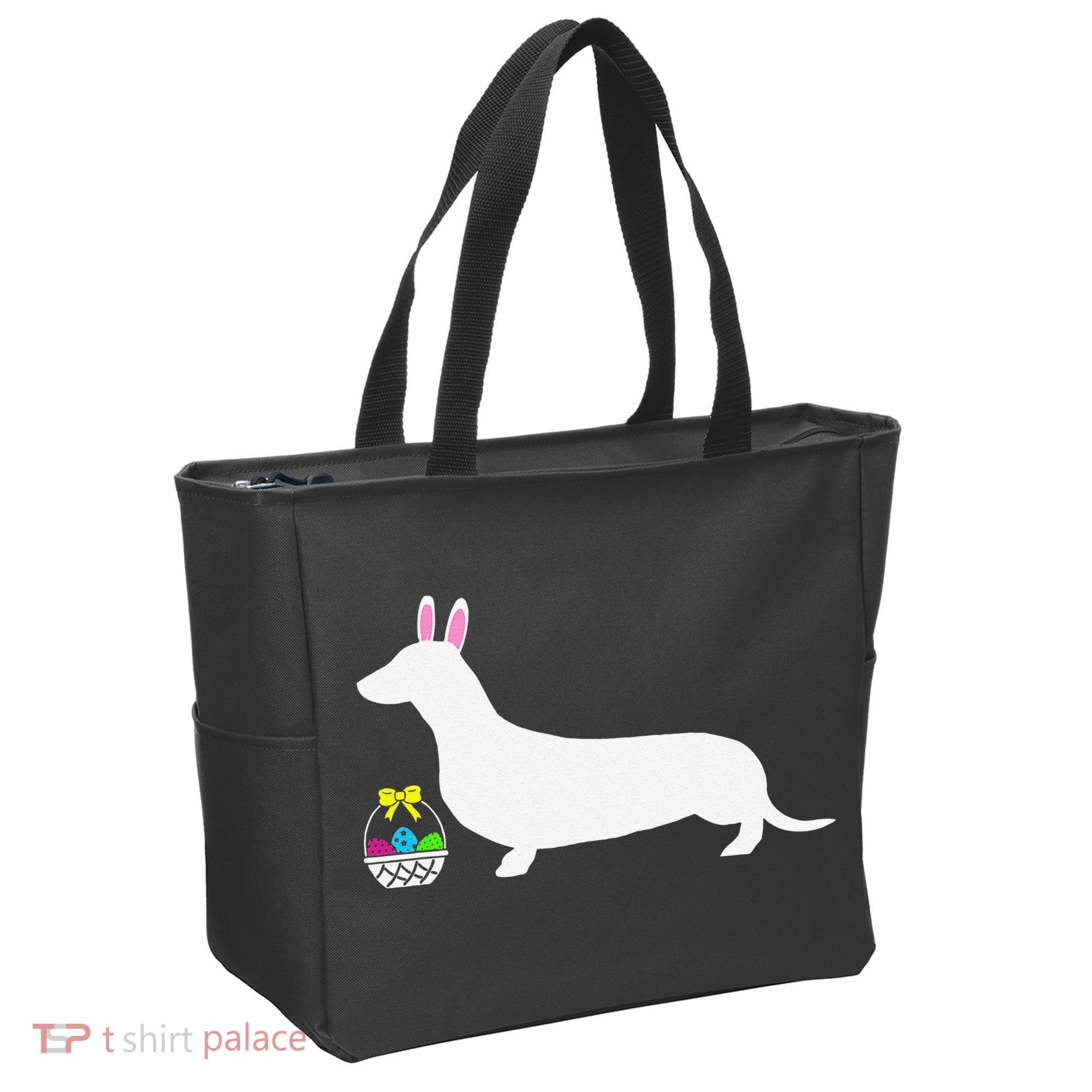 Dachshund Easter Bunny Dog Silhouette Tote Bag