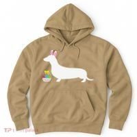 Dachshund Easter Bunny Dog Silhouette Hoodie thumb 0