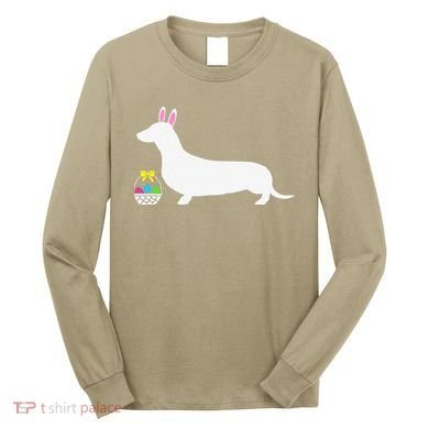 Dachshund Easter Bunny Dog Silhouette Long Sleeve Shirt