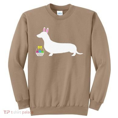 Dachshund Easter Bunny Dog Silhouette Sweatshirt