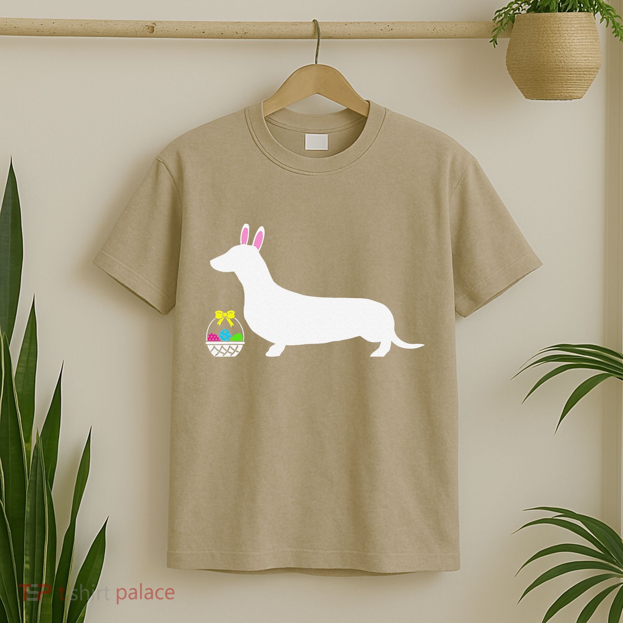 Dachshund Easter Bunny Dog Silhouette T-Shirt