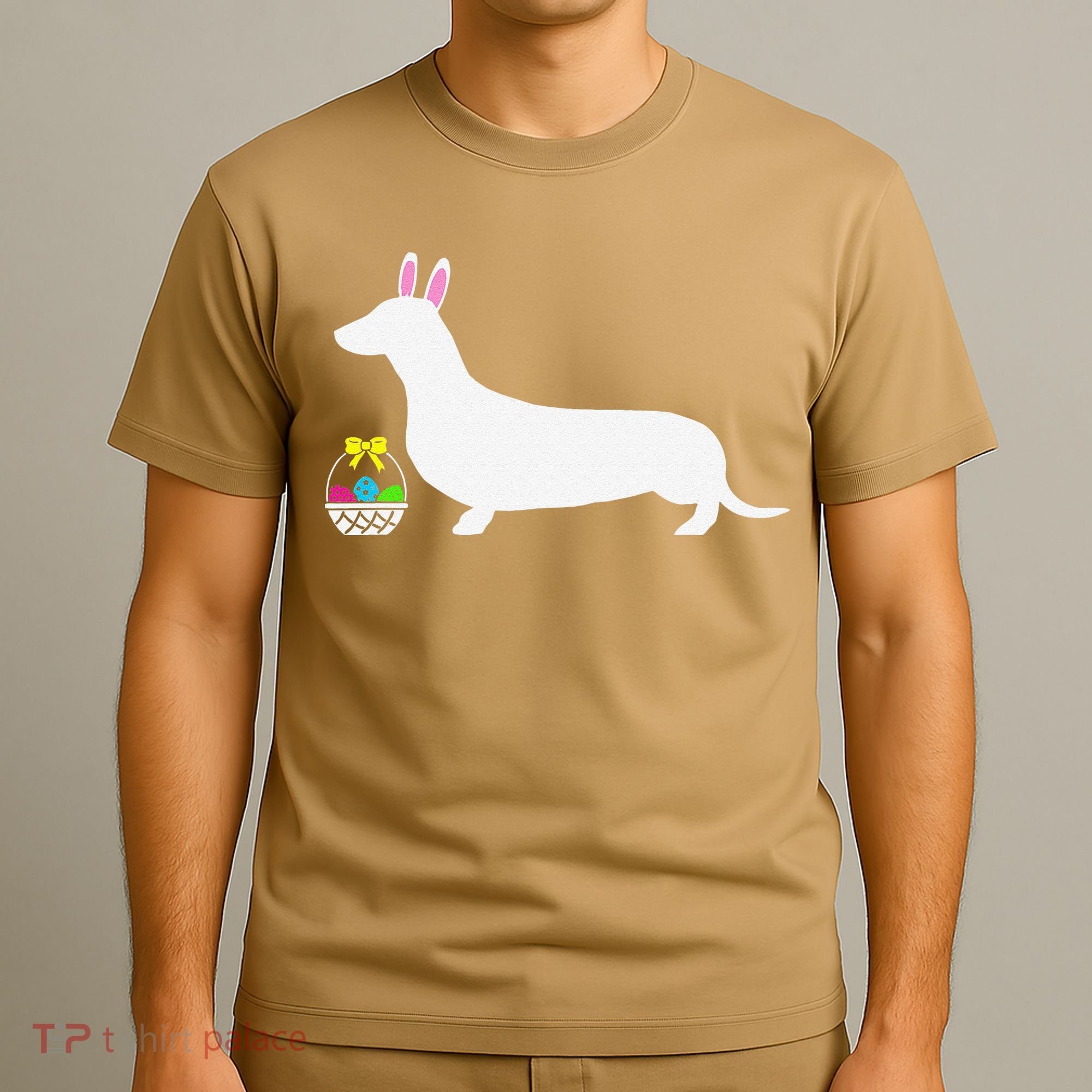 Dachshund Easter Bunny Dog Silhouette T-Shirt