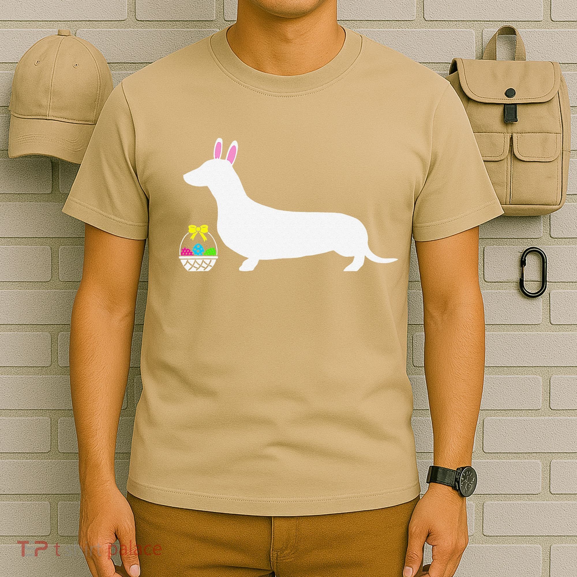 Dachshund Easter Bunny Dog Silhouette T-Shirt