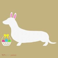Dachshund Easter Bunny Dog Silhouette Magnet thumb 1