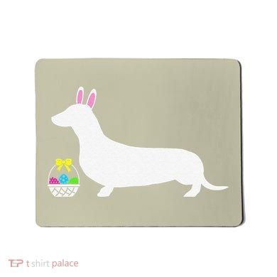 Dachshund Easter Bunny Dog Silhouette Mousepad