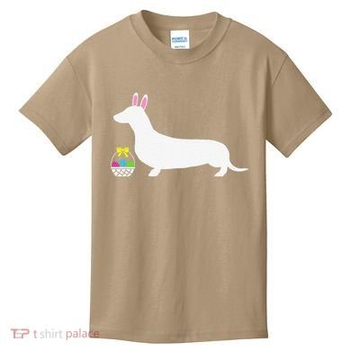 Dachshund Easter Bunny Dog Silhouette Kids T-Shirt