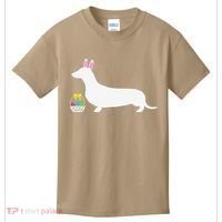 Dachshund Easter Bunny Dog Silhouette Kids T-Shirt thumb 0