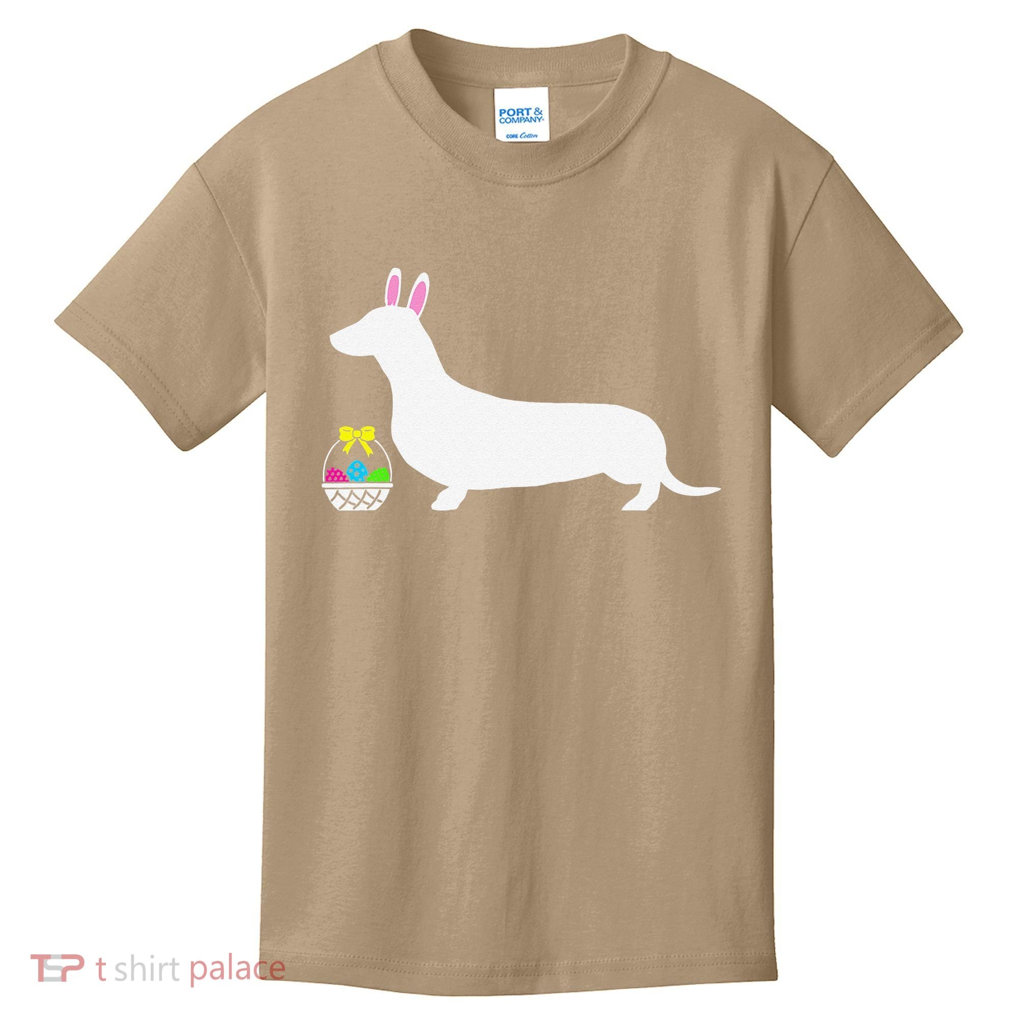 Dachshund Easter Bunny Dog Silhouette Kids T-Shirt
