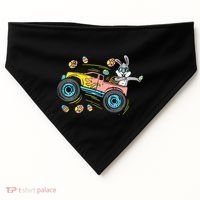 Dabbing Easter Bunny Happy Easter Monster Truck Lovers USA-Made Doggie Bandana thumb 0