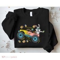 Dabbing Easter Bunny Happy Easter Monster Truck Lovers Sweatshirt thumb 2