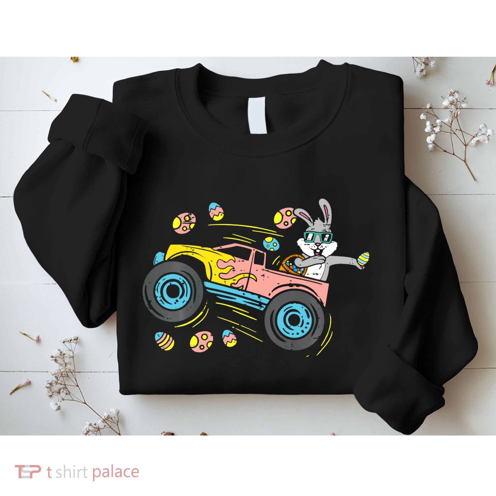 Dabbing Easter Bunny Happy Easter Monster Truck Lovers Sweatshirt