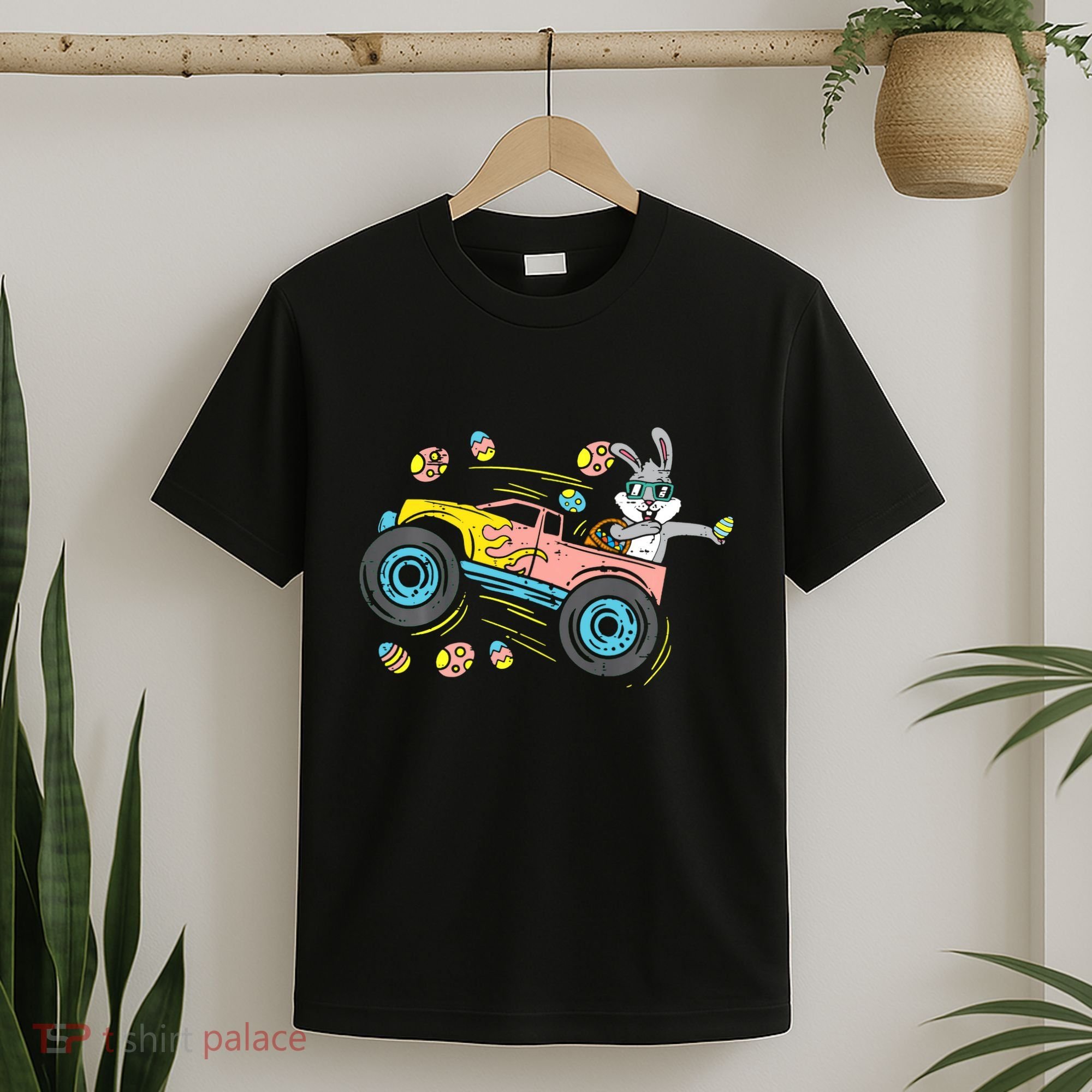 Dabbing Easter Bunny Happy Easter Monster Truck Lovers T-Shirt