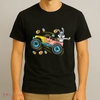 Dabbing Easter Bunny Happy Easter Monster Truck Lovers T-Shirt thumb 3