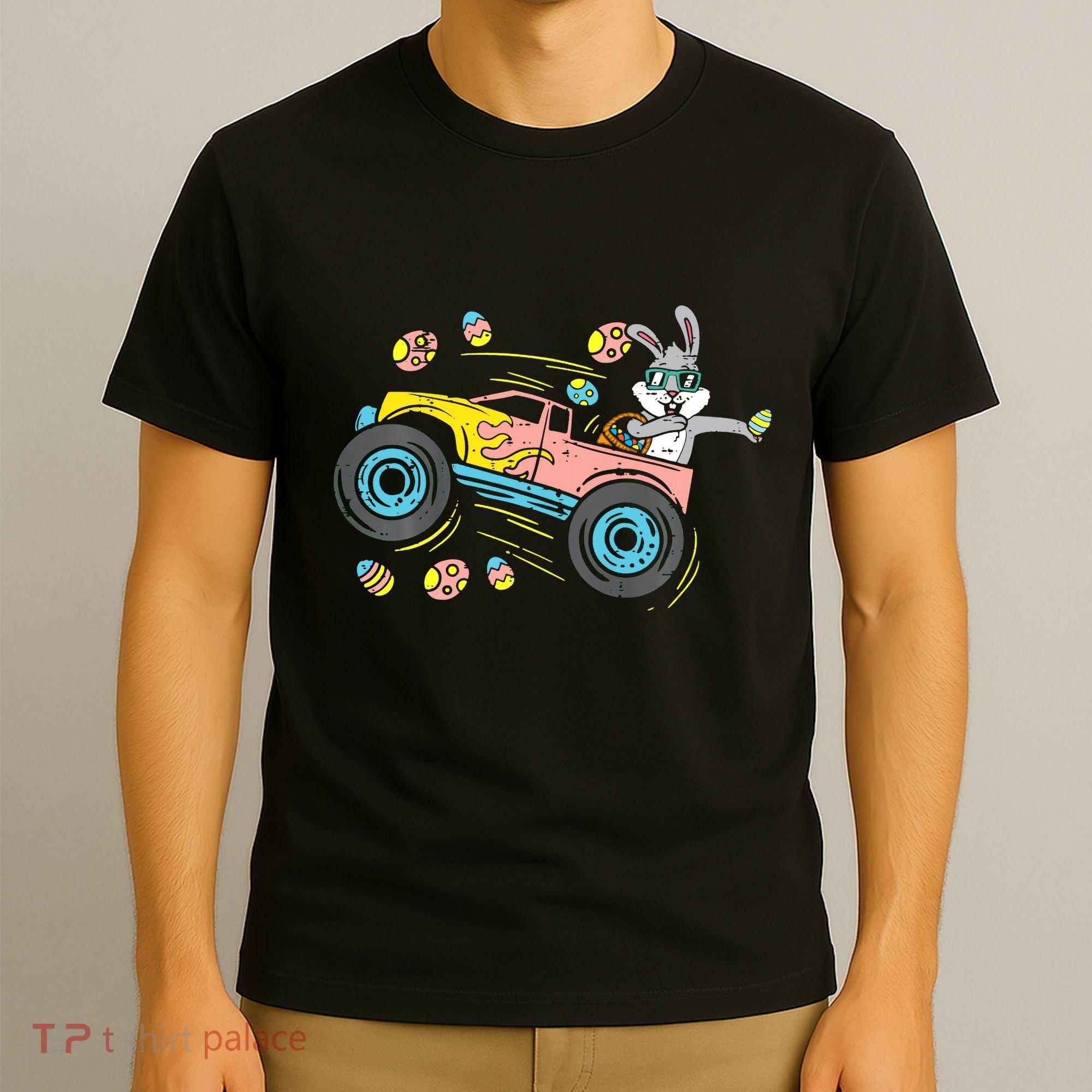 Dabbing Easter Bunny Happy Easter Monster Truck Lovers T-Shirt