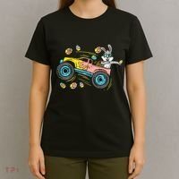 Dabbing Easter Bunny Happy Easter Monster Truck Lovers T-Shirt thumb 4