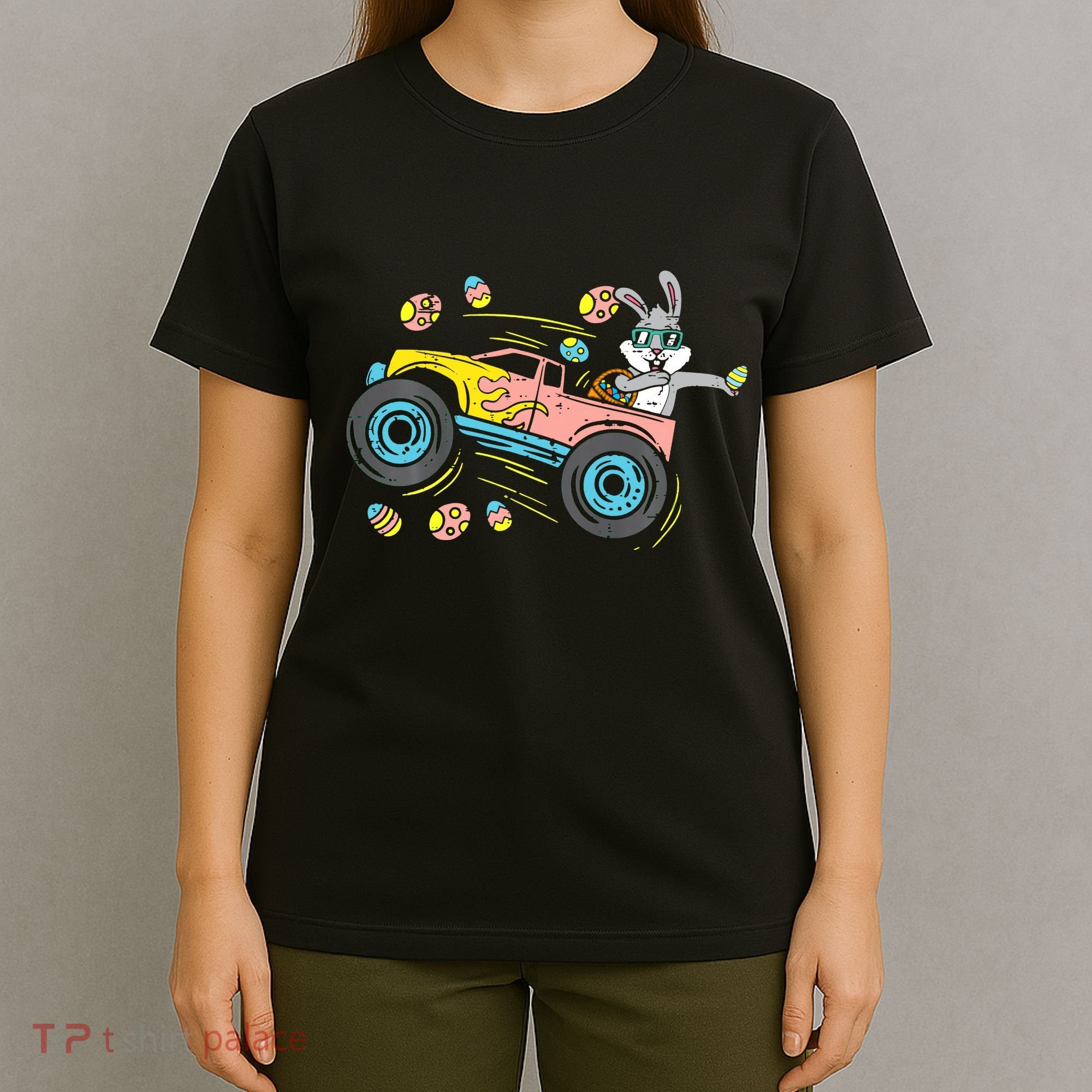 Dabbing Easter Bunny Happy Easter Monster Truck Lovers T-Shirt