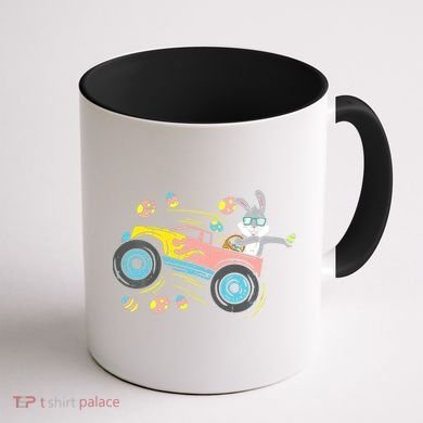 Dabbing Easter Bunny Happy Easter Monster Truck Lovers Coffee Mug back