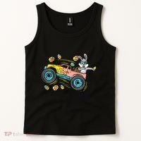 Dabbing Easter Bunny Happy Easter Monster Truck Lovers Tank Top thumb 2