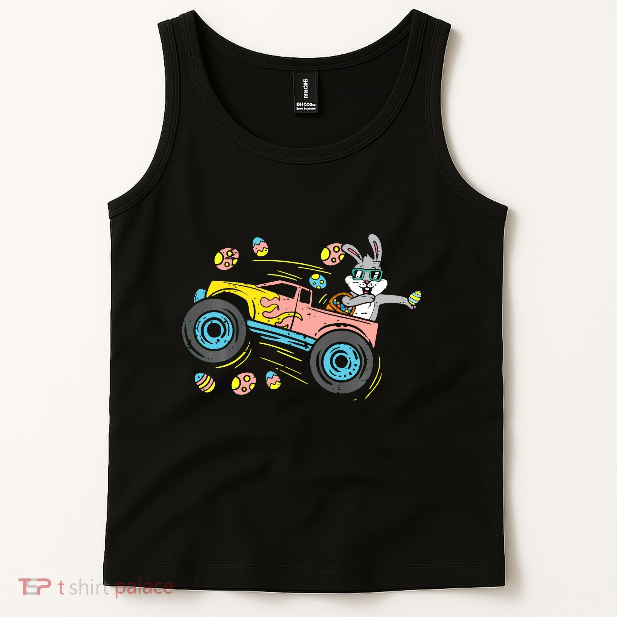Dabbing Easter Bunny Happy Easter Monster Truck Lovers Tank Top