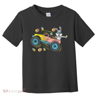 Dabbing Easter Bunny Happy Easter Monster Truck Lovers Toddler T-Shirt