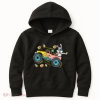 Dabbing Easter Bunny Happy Easter Monster Truck Lovers Kids Hoodie thumb 0