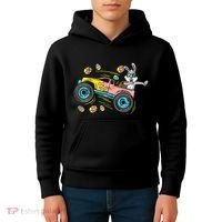 Dabbing Easter Bunny Happy Easter Monster Truck Lovers Kids Hoodie thumb 4