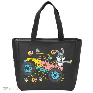 Dabbing Easter Bunny Happy Easter Monster Truck Lovers Tote Bag