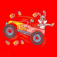 Dabbing Easter Bunny Happy Easter Monster Truck Lovers Santa Hat thumb 1