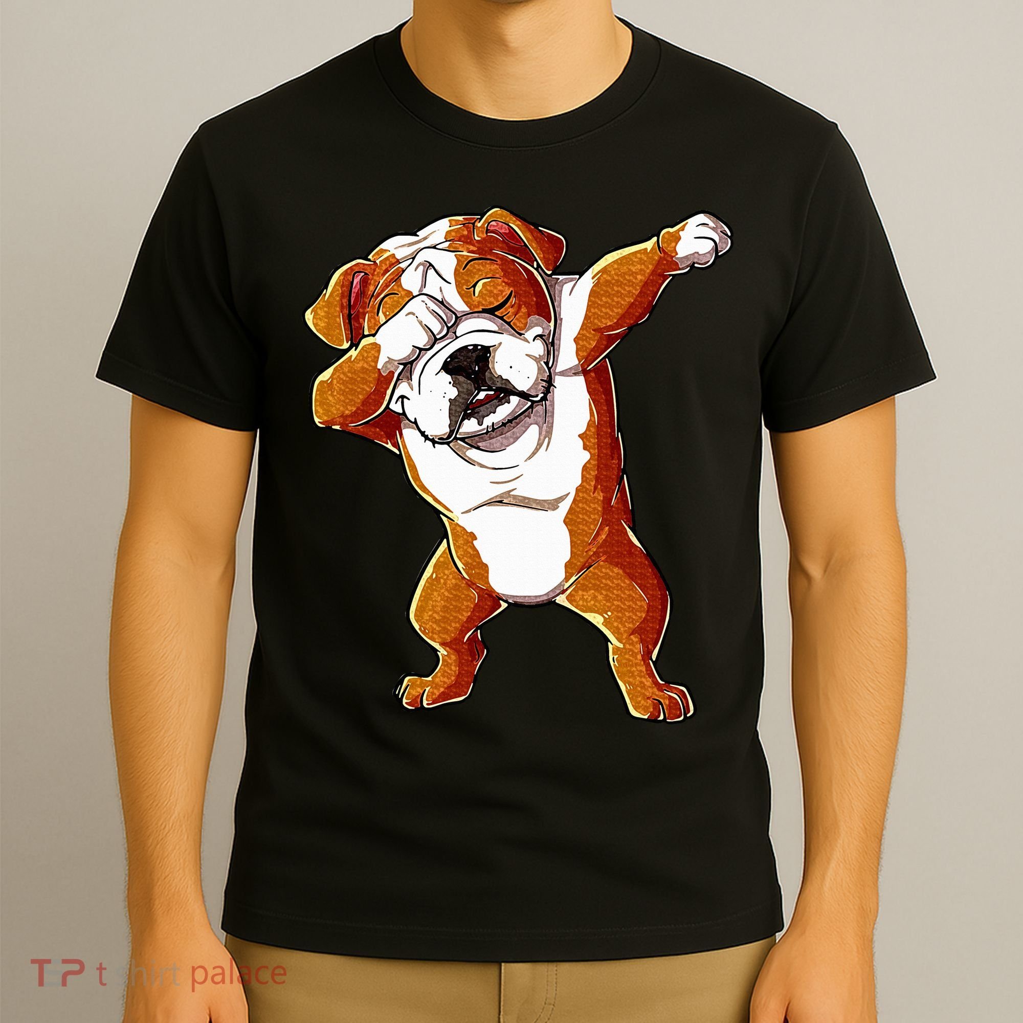 Dabbing English Bulldog Boy Dab Dance Puppy Lover T-Shirt