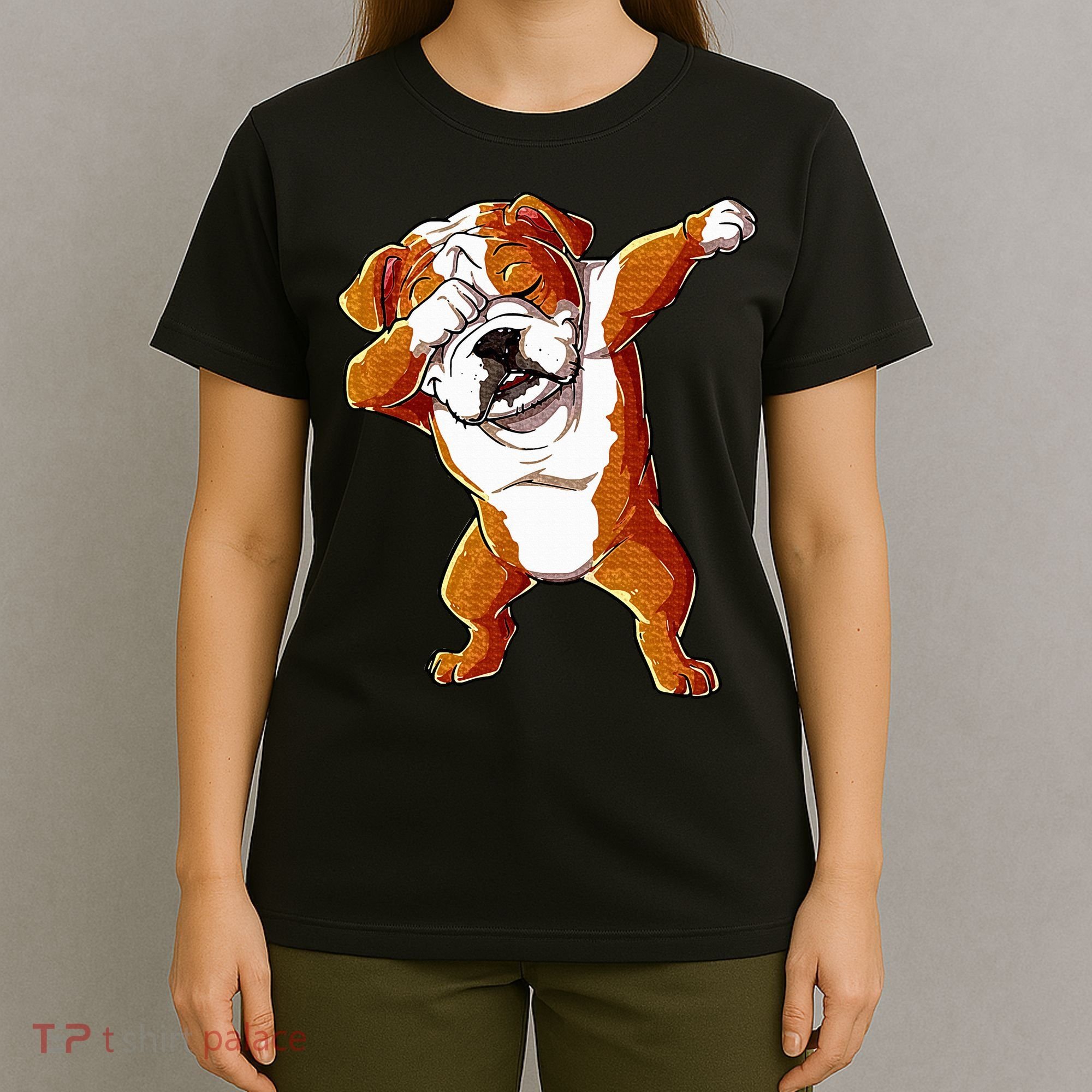 Dabbing English Bulldog Boy Dab Dance Puppy Lover T-Shirt
