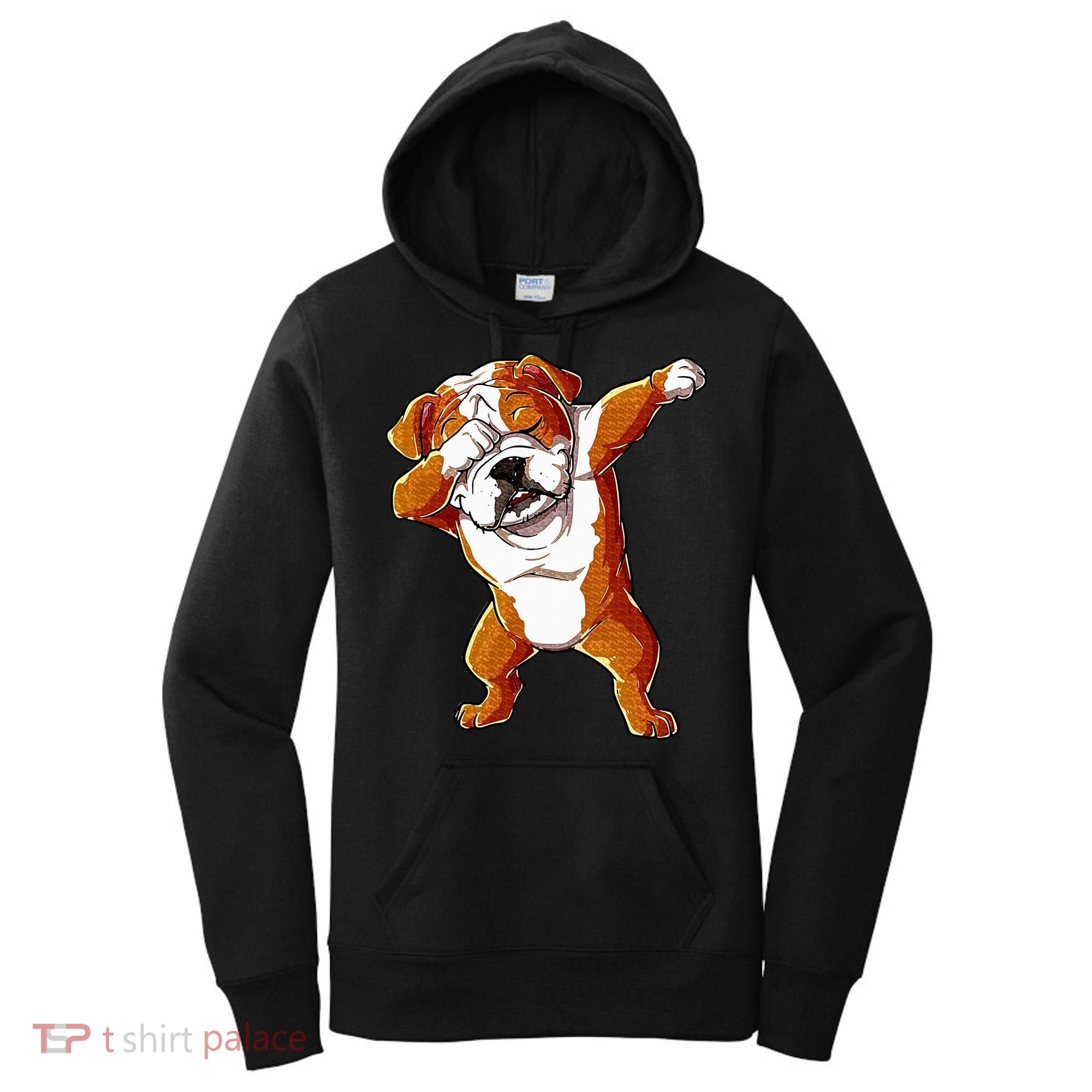 Dabbing English Bulldog Boy Dab Dance Puppy Lover Women's Hoodie