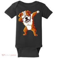 Dabbing English Bulldog Boy Dab Dance Puppy Lover Baby Bodysuit thumb 0