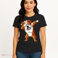 Dabbing English Bulldog Boy Dab Dance Puppy Lover Women's T-Shirt thumb 4