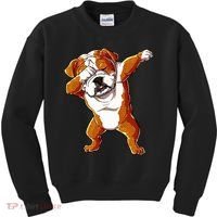 Dabbing English Bulldog Boy Dab Dance Puppy Lover Kids Sweatshirt thumb 0