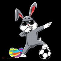 Dabbing Easter Bunny Rabbit Dab Soccer Player Backpack thumb 2