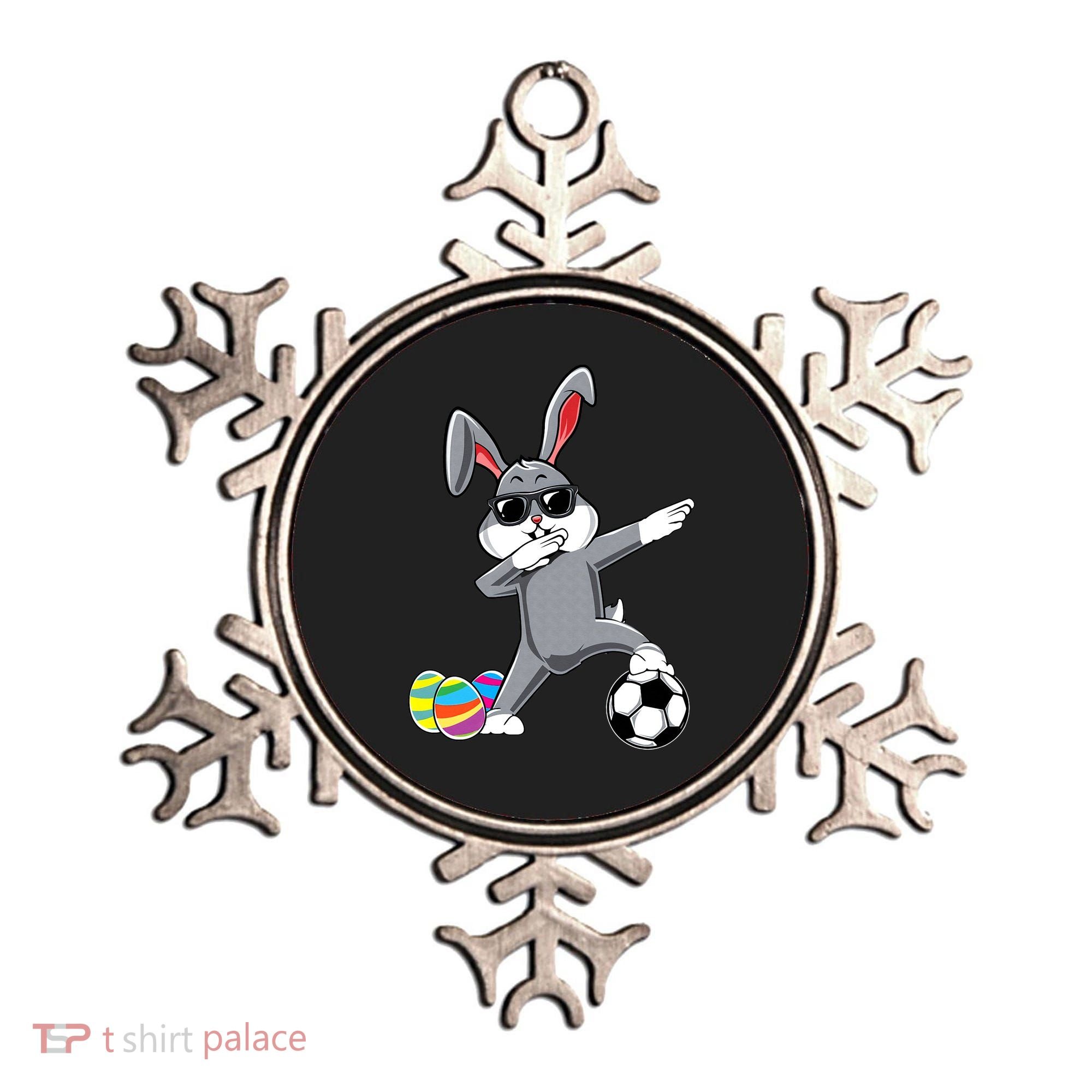 Dabbing Easter Bunny Rabbit Dab Soccer Player Ornament