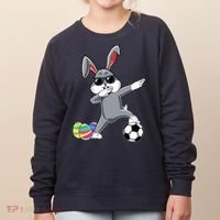 Dabbing Easter Bunny Rabbit Dab Soccer Player Women's Sweatshirt thumb 0