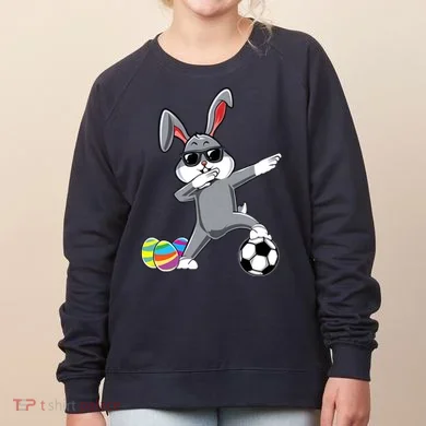 Dabbing Easter Bunny Rabbit Dab Soccer Player Women's Sweatshirt