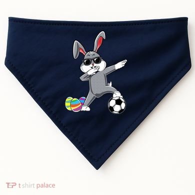 Dabbing Easter Bunny Rabbit Dab Soccer Player USA-Made Doggie Bandana