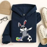 Dabbing Easter Bunny Rabbit Dab Soccer Player Hoodie thumb 4