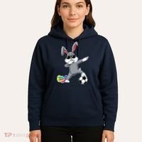 Dabbing Easter Bunny Rabbit Dab Soccer Player Hoodie thumb 5