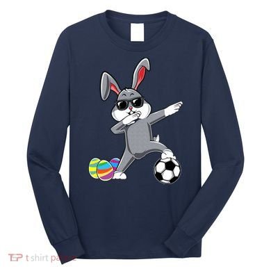 Dabbing Easter Bunny Rabbit Dab Soccer Player Long Sleeve Shirt