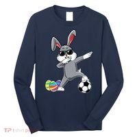 Dabbing Easter Bunny Rabbit Dab Soccer Player Long Sleeve Shirt thumb 0