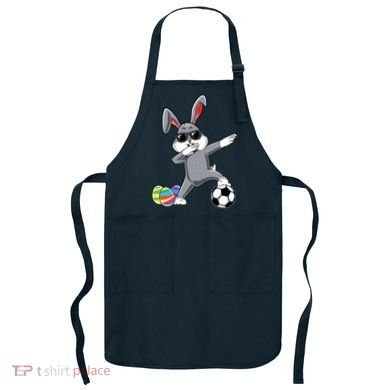 Dabbing Easter Bunny Rabbit Dab Soccer Player Apron