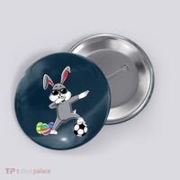 Dabbing Easter Bunny Rabbit Dab Soccer Player Button thumb 0