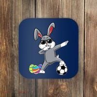Dabbing Easter Bunny Rabbit Dab Soccer Player Coaster thumb 0