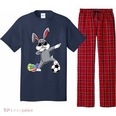 Dabbing Easter Bunny Rabbit Dab Soccer Player Pajama Set