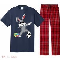 Dabbing Easter Bunny Rabbit Dab Soccer Player Pajama Set thumb 0