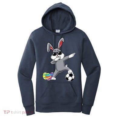 Dabbing Easter Bunny Rabbit Dab Soccer Player Women's Hoodie