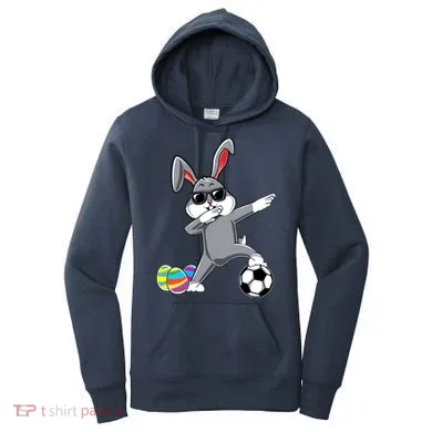 Dabbing Easter Bunny Rabbit Dab Soccer Player Women's Hoodie